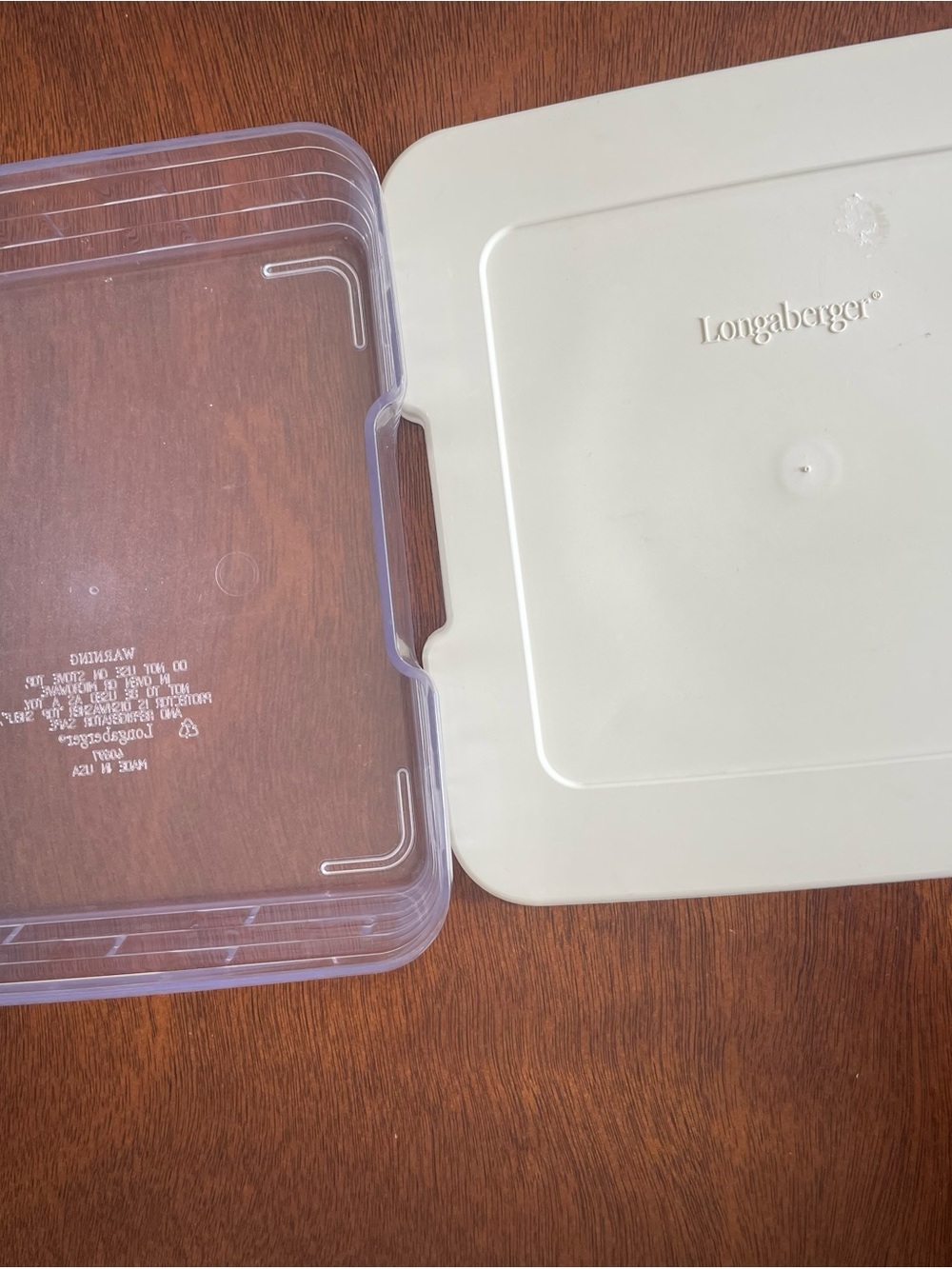 Longaberger Clear Small Square Container